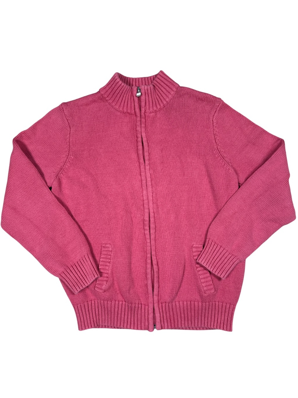 The Tog Shop Pink Zip-Up Cardigan Sweater Jacket Size Large